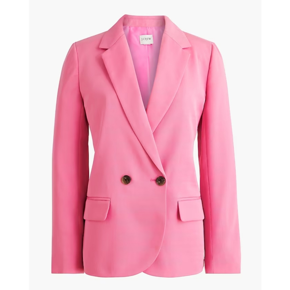 J. Crew Factory Drapey Twill Double-Breasted Blazer - Picture 3 of 10